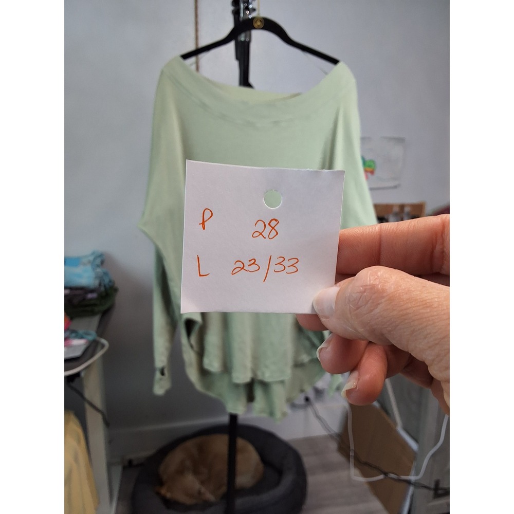 Free People Movement Sage Green Low Back Ribbed Long Sleeve Thumbhole Top M - Picture 7 of 7